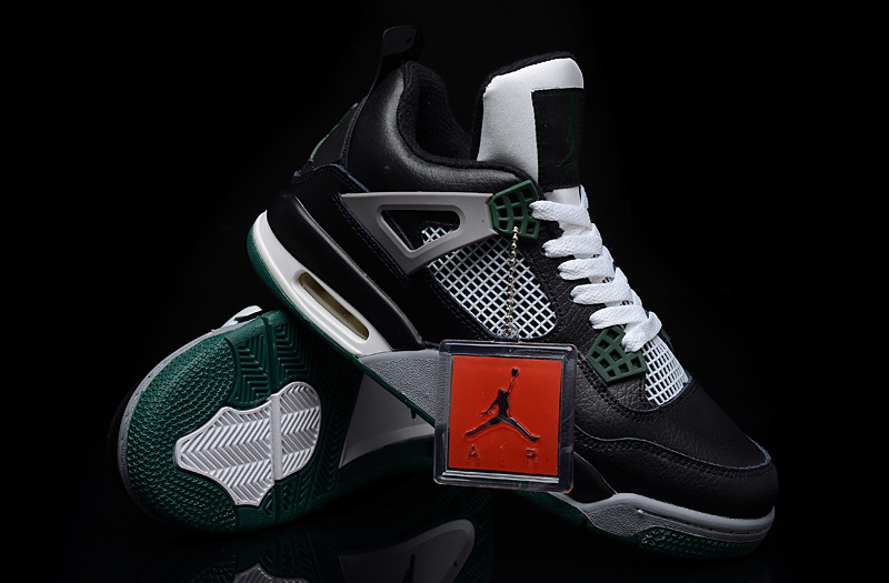 New Air Jordan 4 Black Green Shoes - Click Image to Close