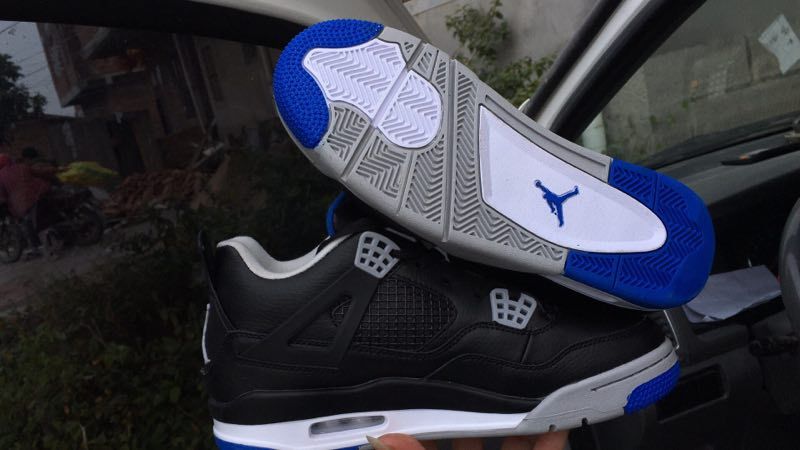 New Air Jordan 4 Black Roayl Blue Shoes - Click Image to Close