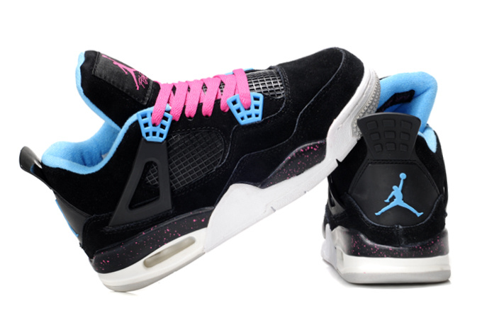 2013 Air Jordan 4 Black White Pink For Women