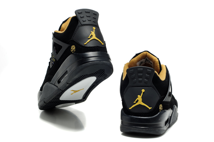 Reissued Air Jordan 4 Black Yellow Shoes - Click Image to Close