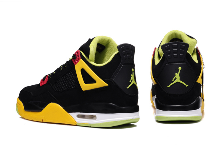 Reissued Air Jordan 4 Black Yellow Shoes - Click Image to Close