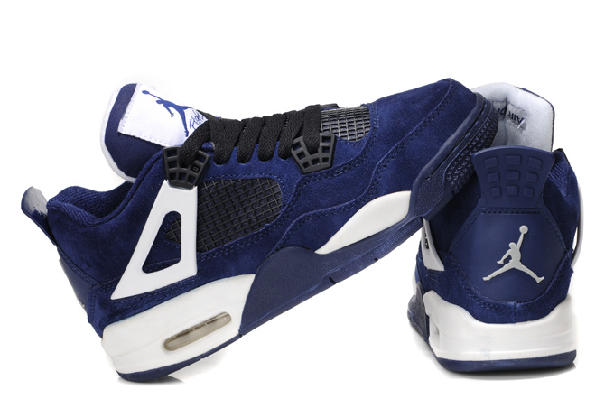 2013 Air Jordan 4 Dark Blue White For Women