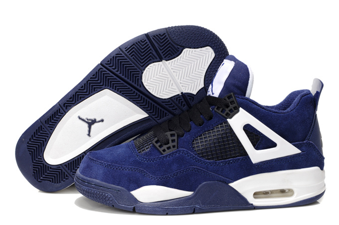 2013 Air Jordan 4 Dark Blue White For Women