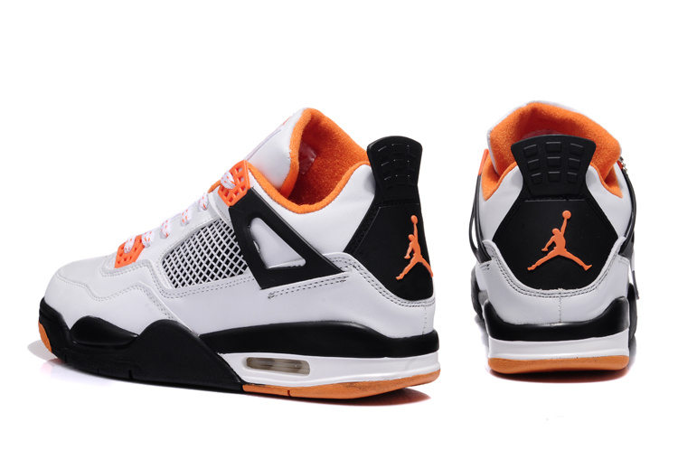 2013 Air Jordan 4 White Black Orange Shoes - Click Image to Close