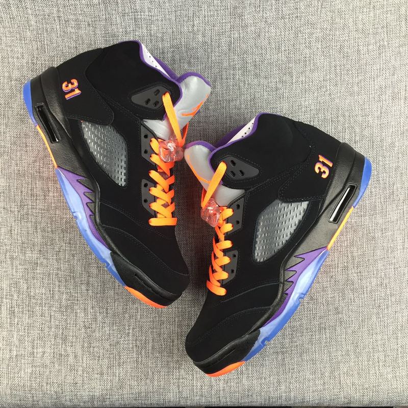 New Air Jordan 5 Marion Black Orange Shoes