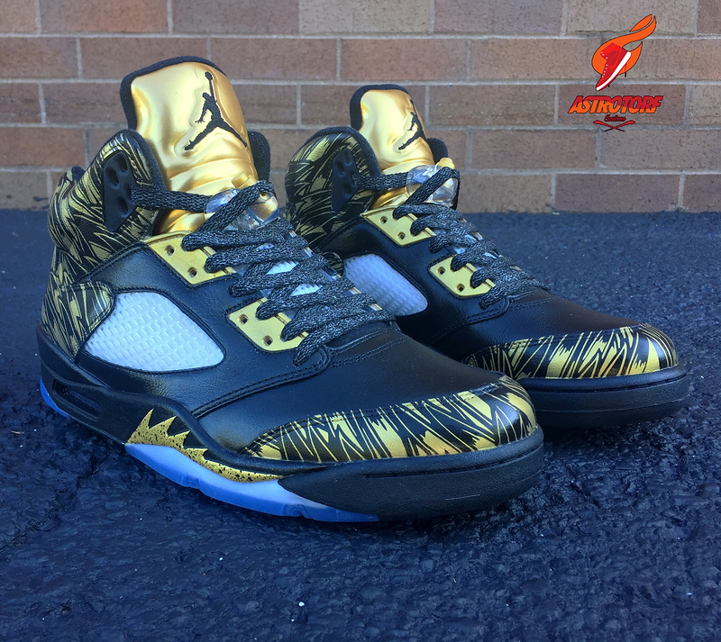 New Air Jordan 5 Retro Black Gold Shoes - Click Image to Close