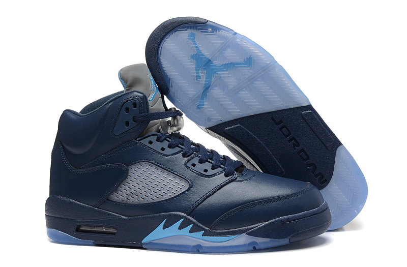 New Air Jordan 5 Retro Dark Blue Shoes