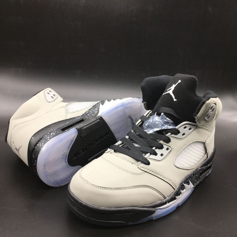 New Air Jordan 5 Retro Grey Black Basketball Shoes - Click Image to Close