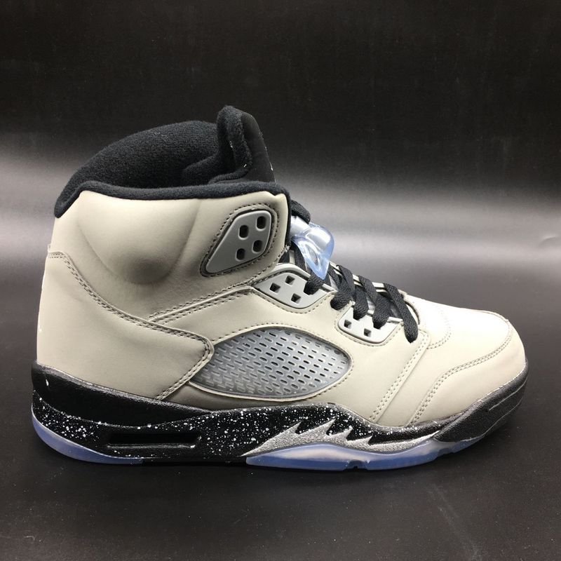 New Air Jordan 5 Retro Grey Black Basketball Shoes - Click Image to Close