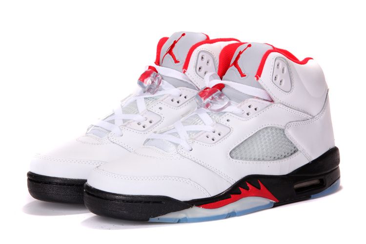 2013 Air Jordan 5 White Black Red Shoes