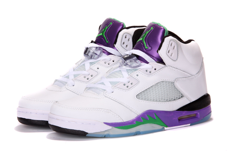 2013 Air Jordan 5 White Purple Shoes