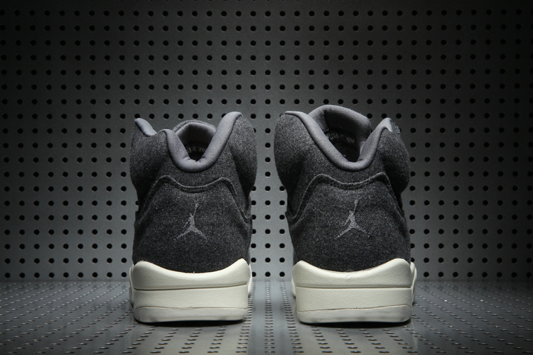 New Air Jordan 5 Wool Black White Shoes - Click Image to Close