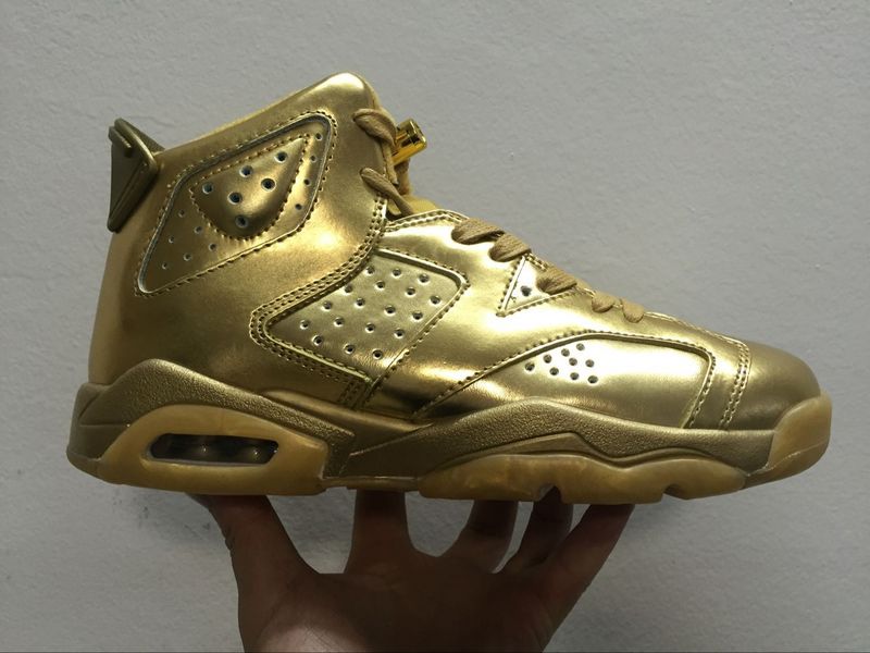 New Air Jordan 6 All Gold Shoes