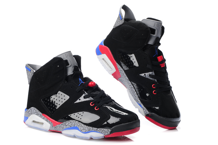 Latest Air Jordan 6 Black Grey Red - Click Image to Close