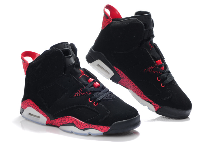 Latest Air Jordan 6 Black Grey Red - Click Image to Close