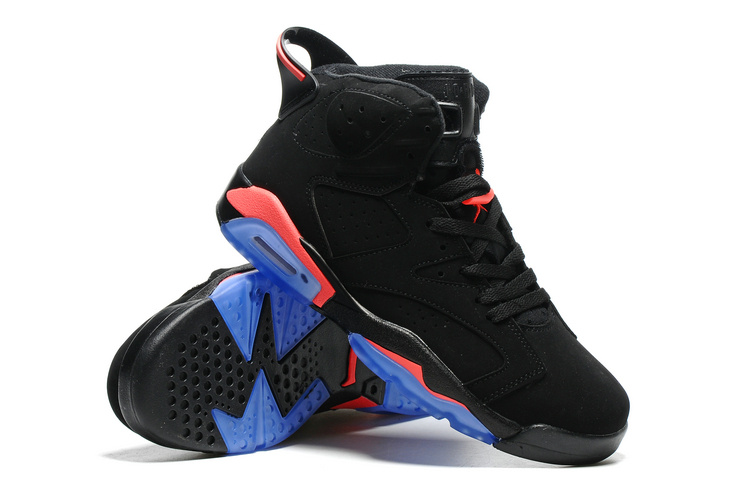 New Air Jordan 6 Black Red Blue Sole Shoes - Click Image to Close