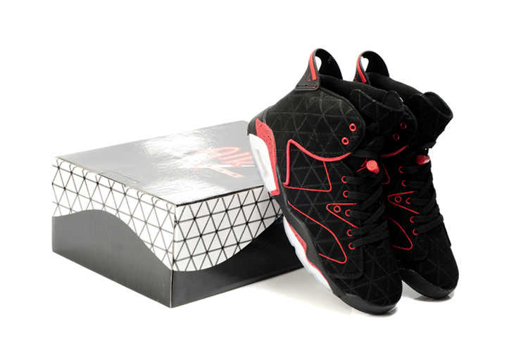 Latest Air Jordan 6 Black White Red - Click Image to Close