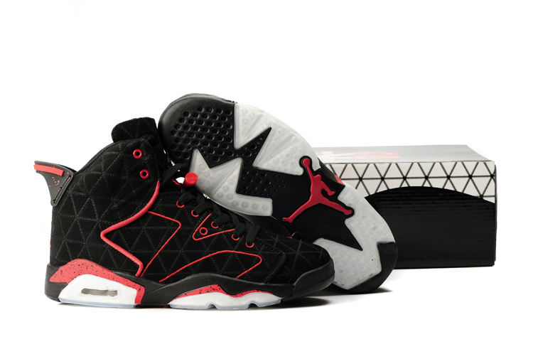 Latest Air Jordan 6 Black White Red - Click Image to Close