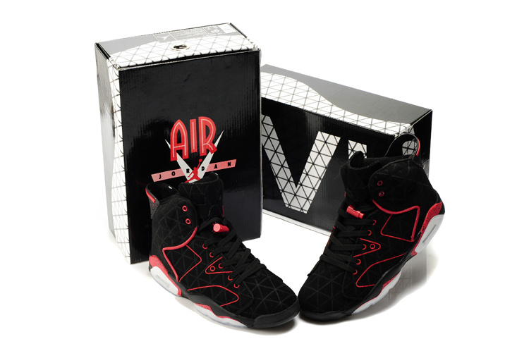 Latest Air Jordan 6 Black White Red - Click Image to Close