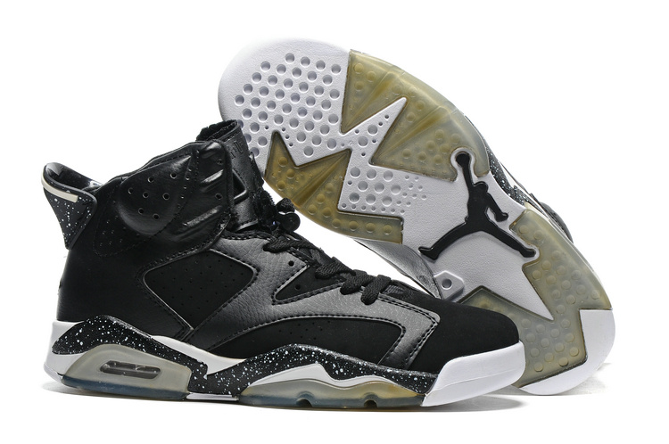 New Air Jordan 6 Black White Transparent Sole Shoes