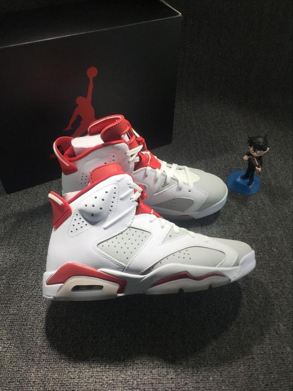 New Air Jordan 6 Hare White Red Shoes - Click Image to Close