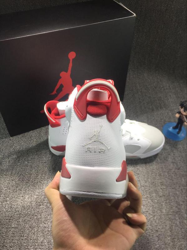 New Air Jordan 6 Hare White Red Shoes