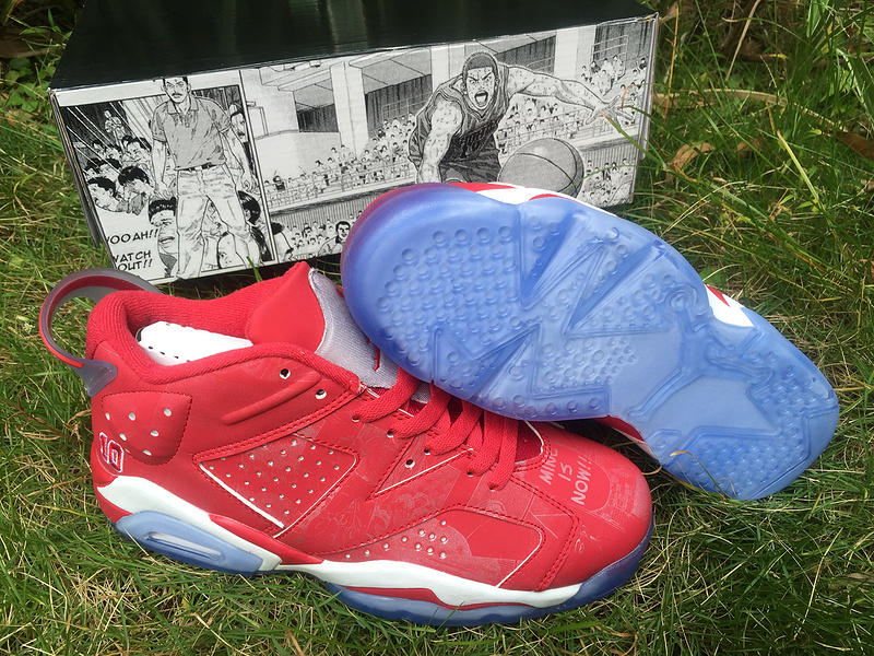 New Air Jordan 6 Low Red White Blue Sole Shoes - Click Image to Close