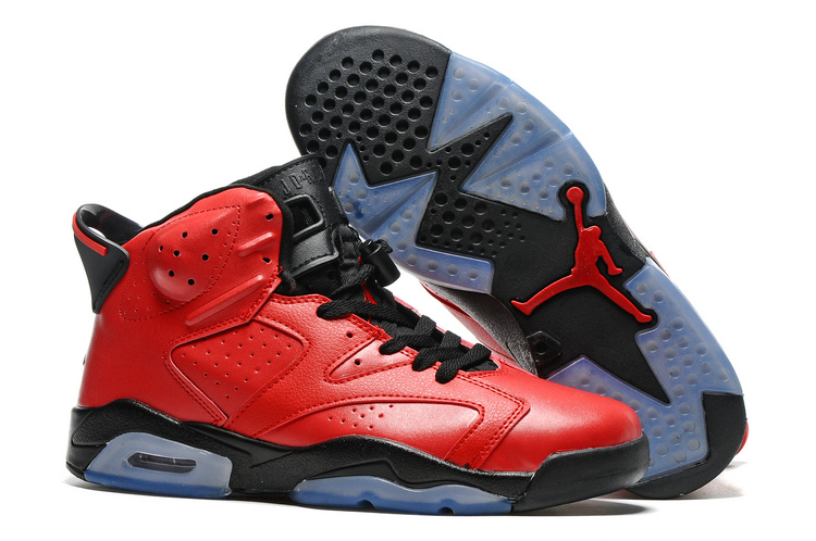 New Air Jordan 6 Red Black Blue Sole Shoes - Click Image to Close