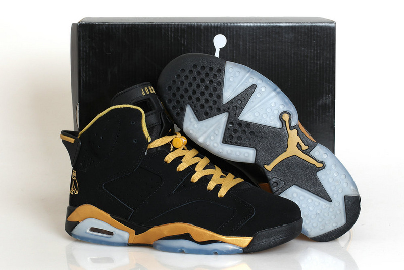 New Air Jordan 6 Retro Black Gold Shoes - Click Image to Close