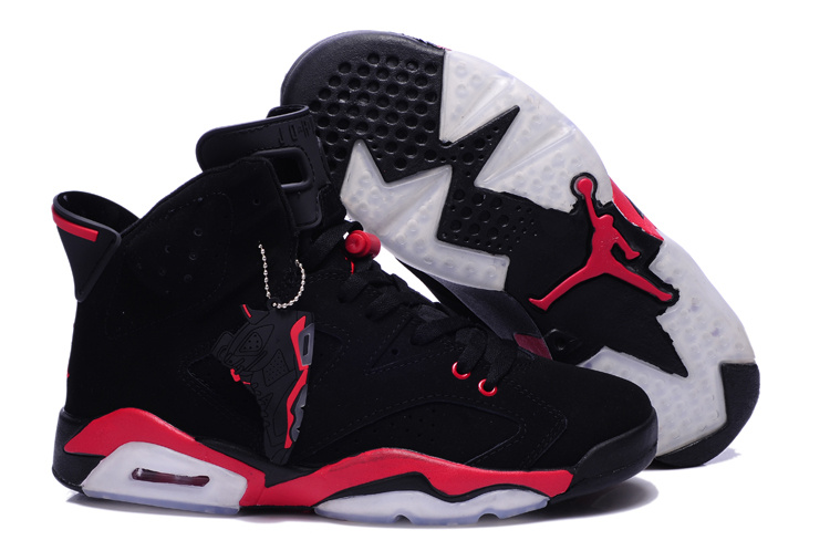 New Air Jordan 6 Retro Black Red Shoes - Click Image to Close