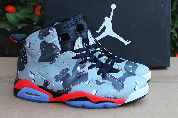 2015 New Air Jordan 6 Retro Camo Colorways Red Shoes