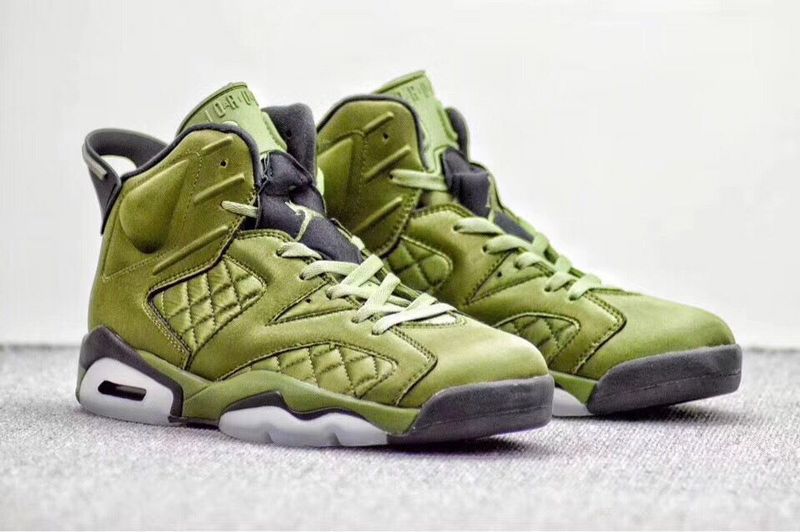 New Air Jordan 6 Retro Flying Jacket Green Black Shoes