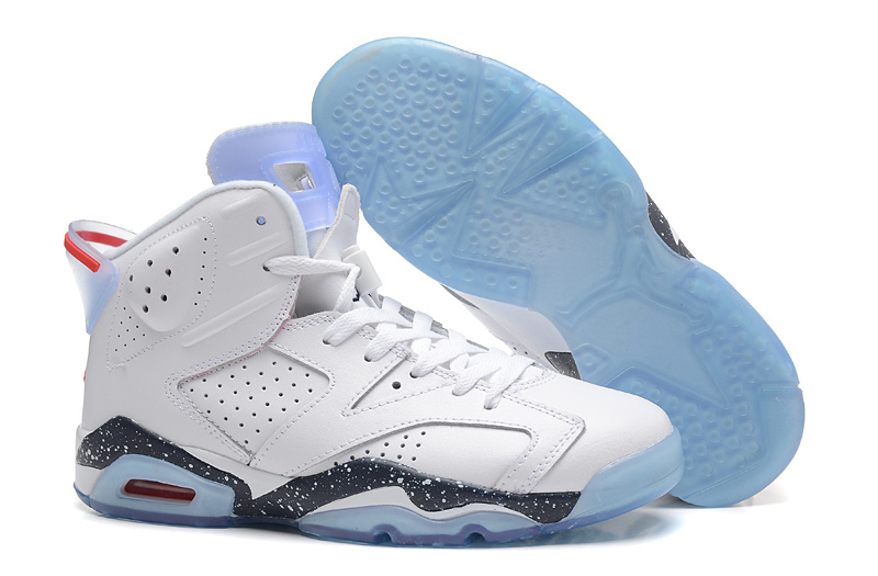 New Air Jordan 6 Retro White Black Baby Blue Shoes - Click Image to Close