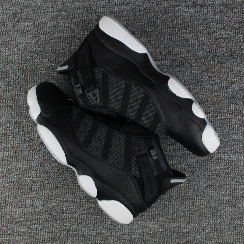 New Air Jordan 6 Rings All Black White Shoes