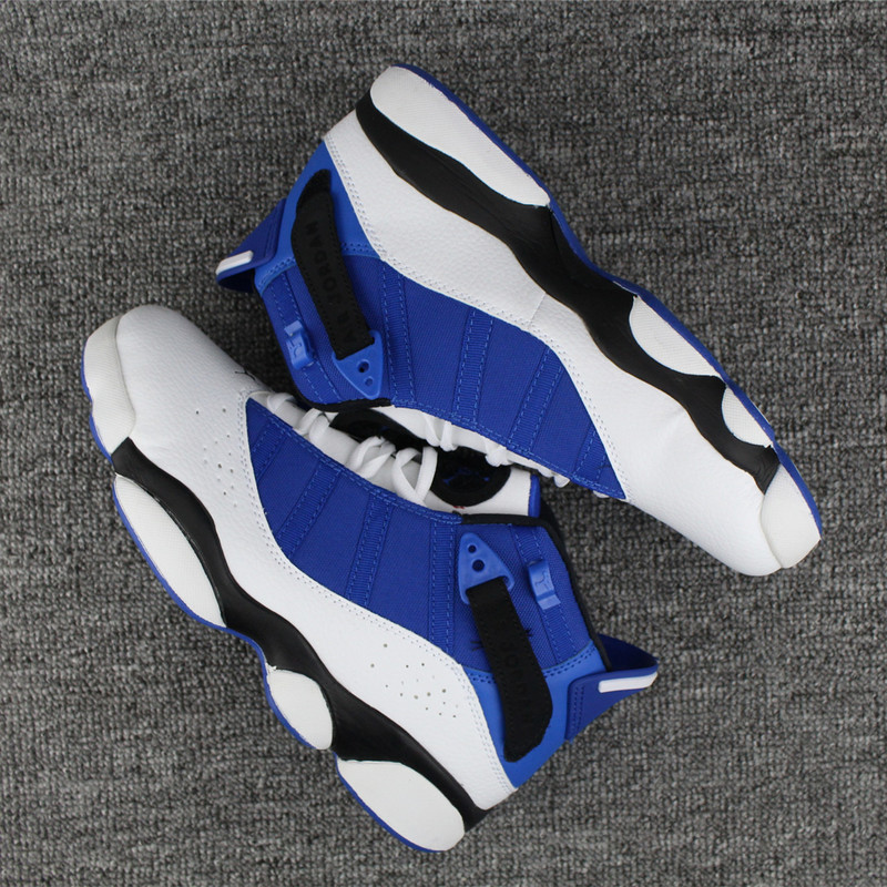 New Air Jordan 6 Rings Blue White Black Shoes