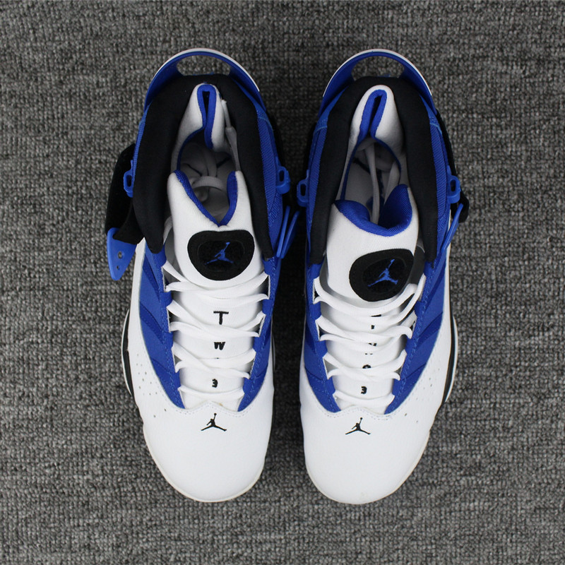 New Air Jordan 6 Rings Blue White Black Shoes - Click Image to Close