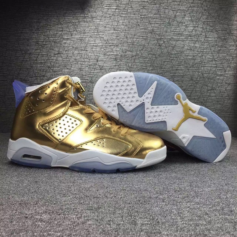 New Air Jordan 6 Spizike Lee Gold White Shoes - Click Image to Close