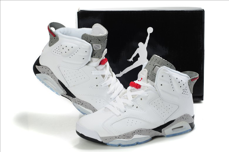 Latest Air Jordan 6 White Grey Red