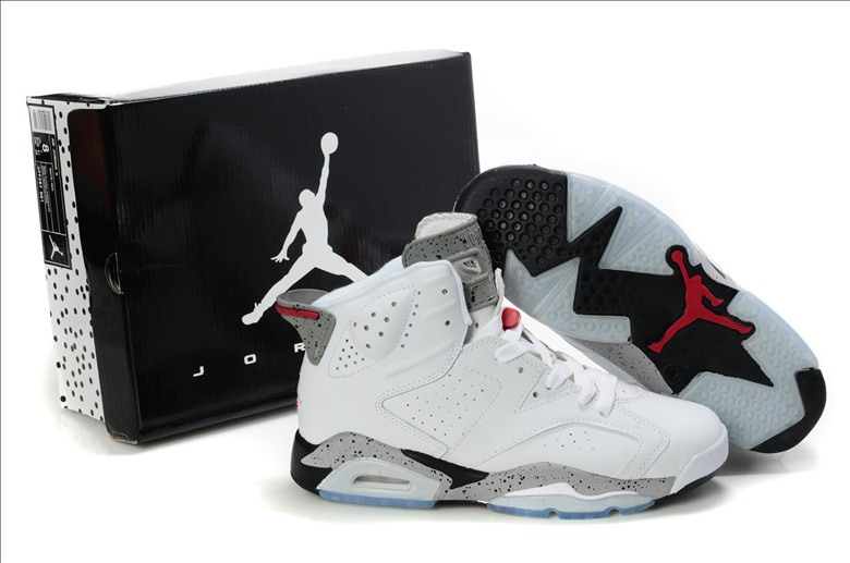 Latest Air Jordan 6 White Grey Red