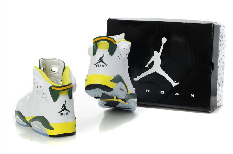 Latest Air Jordan 6 White Yellow Green - Click Image to Close