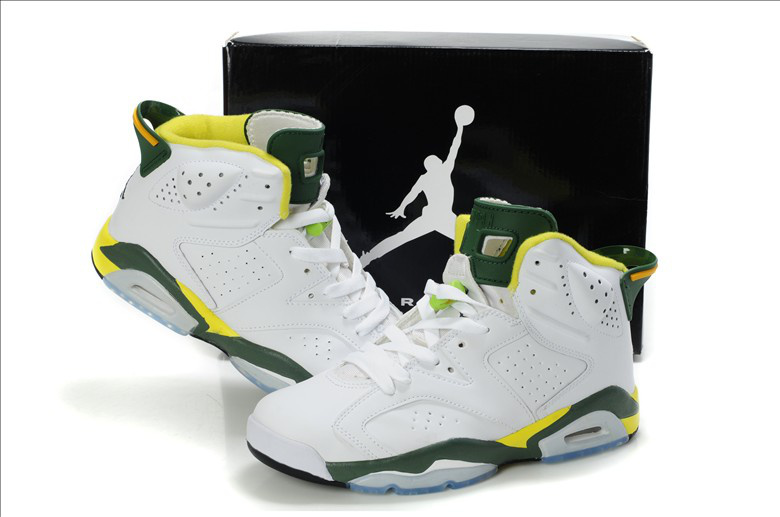 Latest Air Jordan 6 White Yellow Green - Click Image to Close