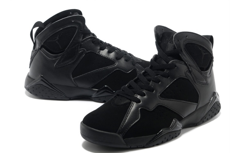 New Air Jordan 7 All Black Shoes - Click Image to Close