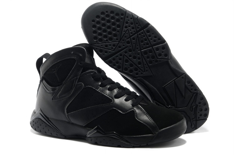 New Air Jordan 7 All Black Shoes - Click Image to Close