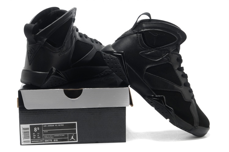 New Air Jordan 7 All Black Shoes - Click Image to Close