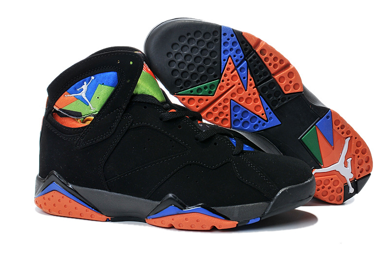 New Air Jordan 7 Black Orange Blue