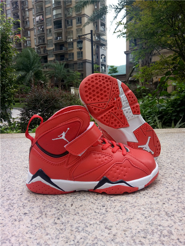 New Air Jordan 7 Retro Red Black White Shoes - Click Image to Close