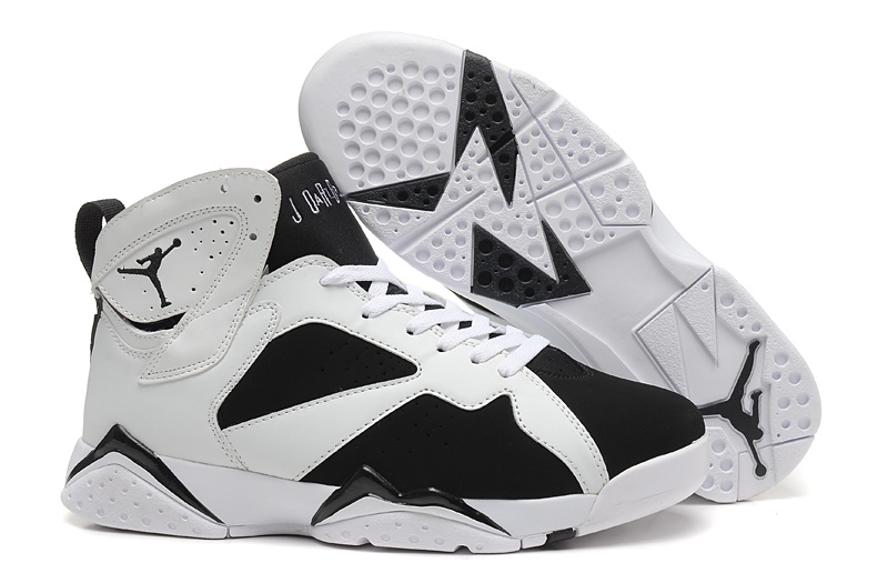 New Air Jordan 7 Retro White Black Shoes