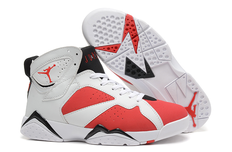 New Air Jordan 7 Retro White Red Black Shoes