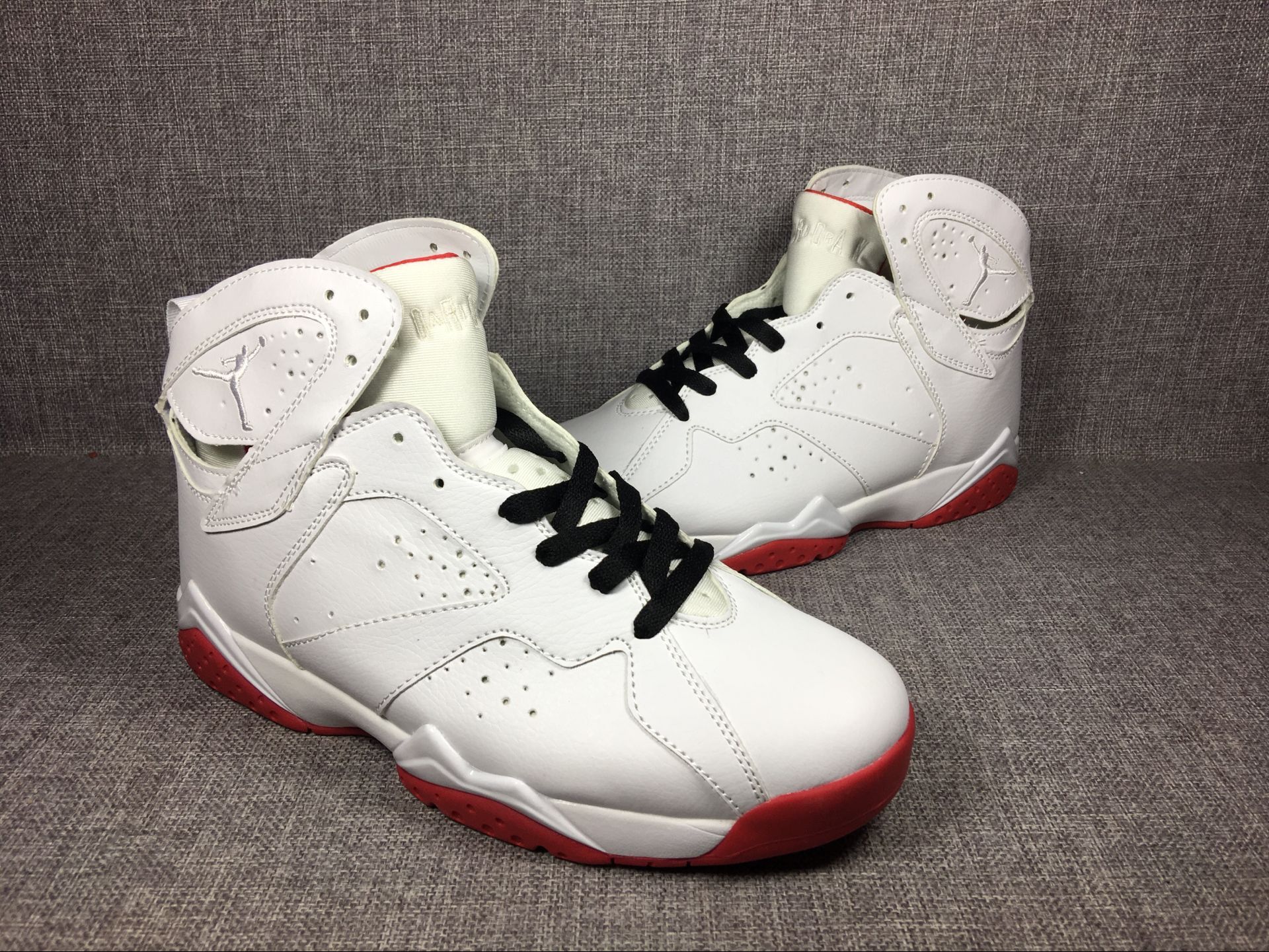 New Air Jordan 7 Retro White Red Shoes