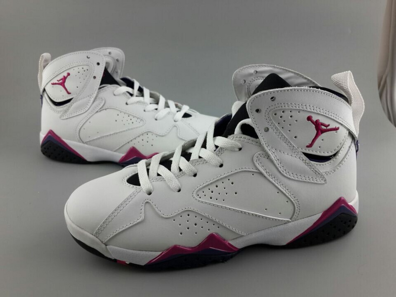New Air Jordan 7 White Red Black For Women - Click Image to Close